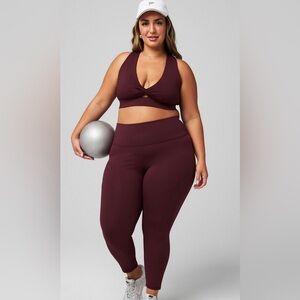 Fabletics Powerhold Leggings Size 4X High Waisted 7/8 Length Color: Merlot NWT!